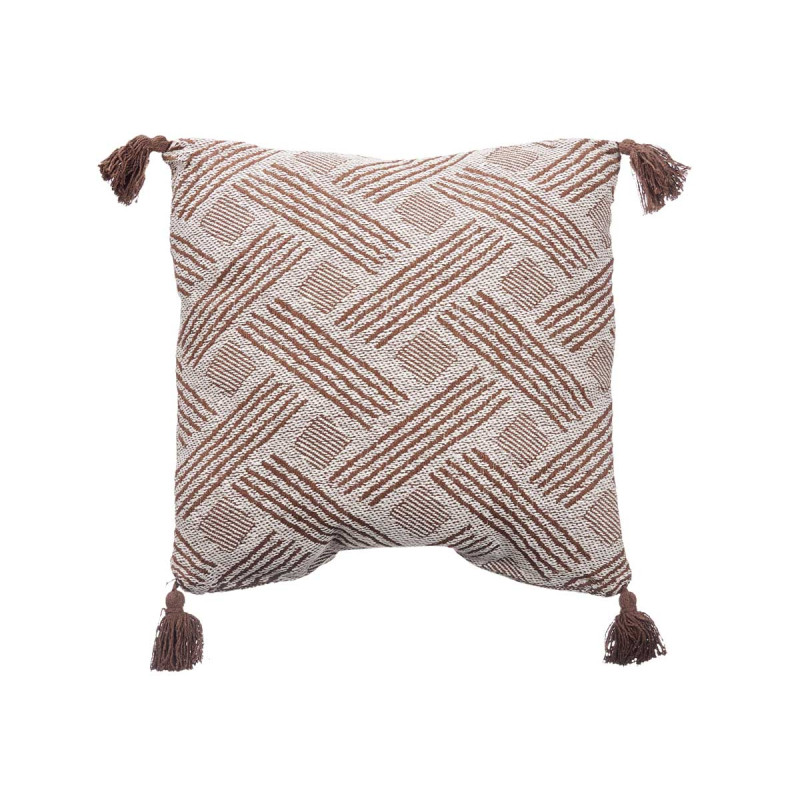 ALMOFADA JACQUARD CASTANHA 45X45 CM SORT 2