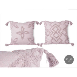 GREY EMBROIDERY CUSHION 45X45CM ASSORT 3