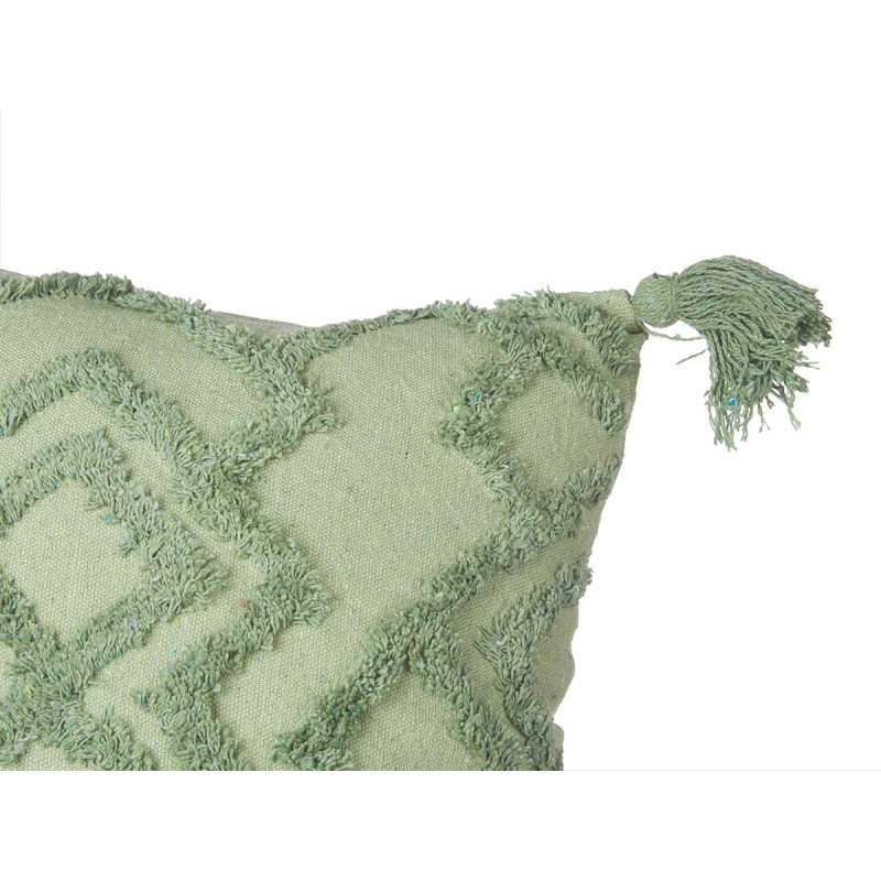 COUSSIN BRODÉ VERT 45X45CM ASSORT 3