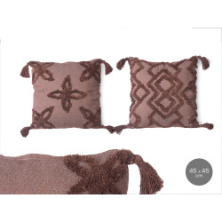 ALMOFADA BORDADA CASTANHA 45X45 CM SORT 3