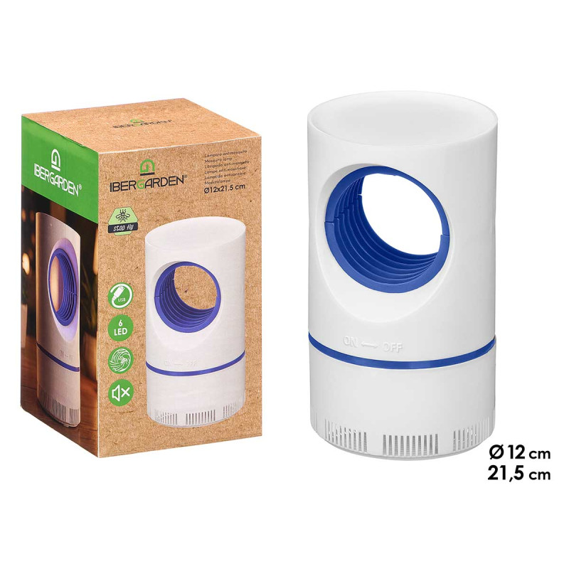 LÂMPADA ANTI-MOSQUITO BRANCA AZUL USB