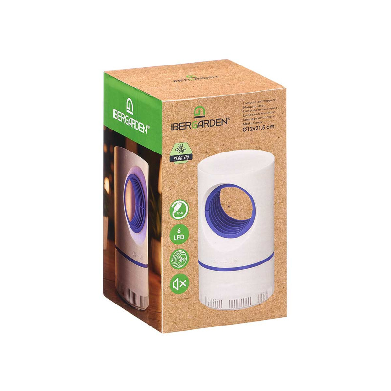 LÂMPADA ANTI-MOSQUITO BRANCA AZUL USB