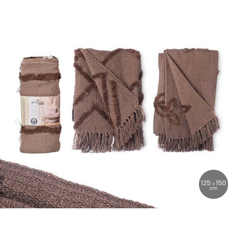 EMBROIDERY MULTIPURPOSE BROWN 135X150CM ASSORT 3