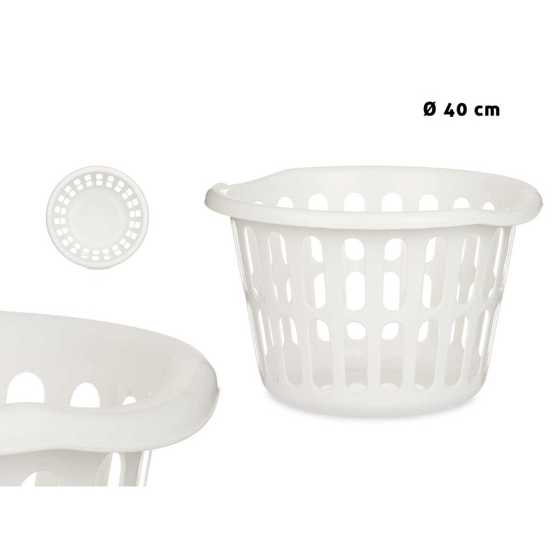 ROUND BASKET 40CM DIAM WHITE OPENWORK 