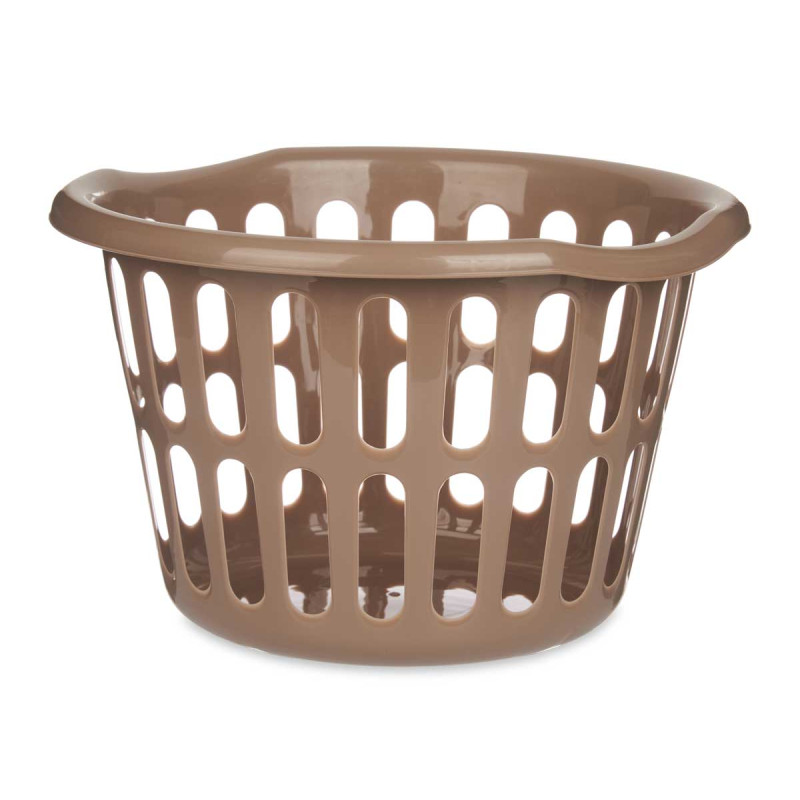 ROUND BASKET 40CM DIAM TAUPE OPENWORK 