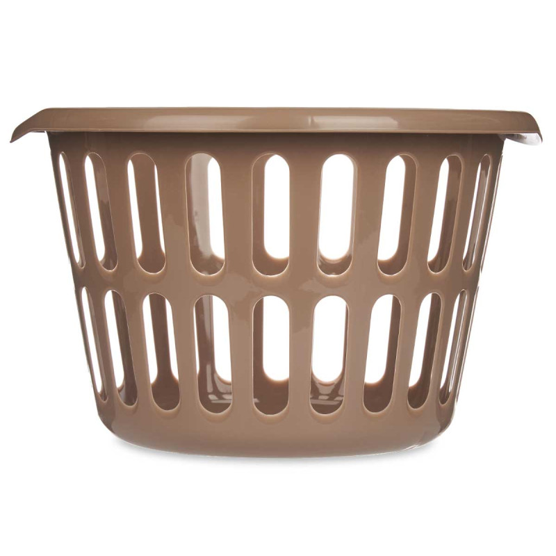 ROUND BASKET 40CM DIAM TAUPE OPENWORK 