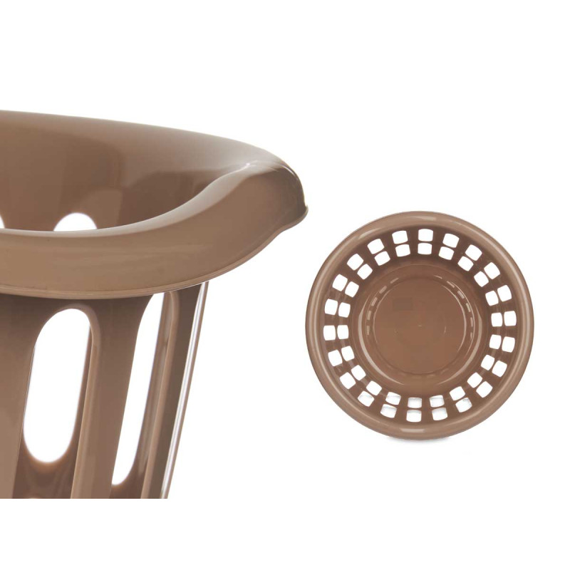 ROUND BASKET 40CM DIAM TAUPE OPENWORK 