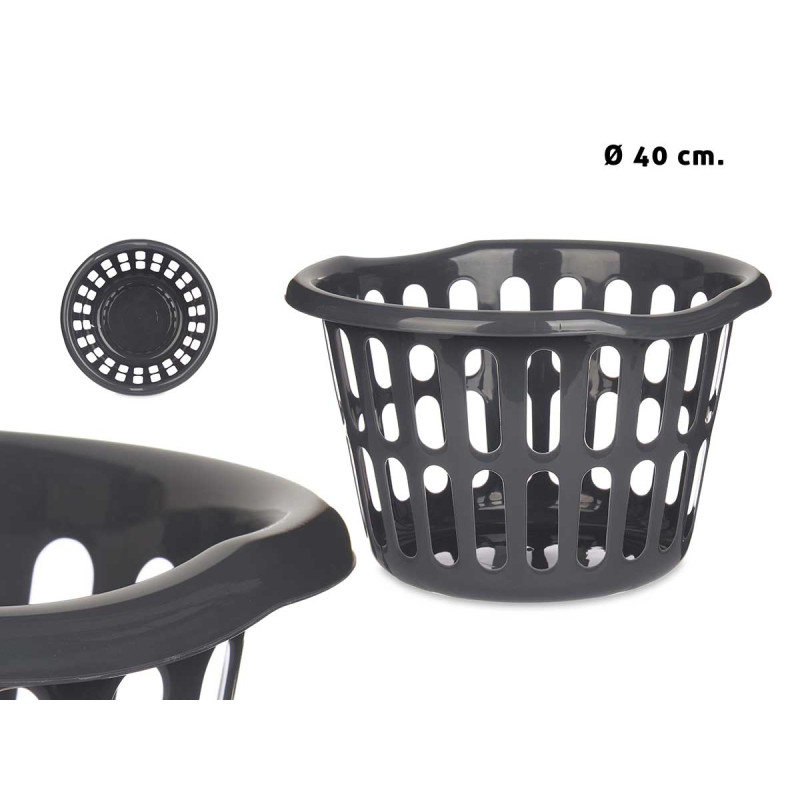 CESTO REDONDO 40CM DIAM CALADO ANTRACITA