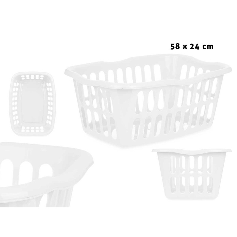 CESTO RECTANGULAR 58X42CM CALADO BLANCO