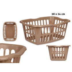 RECTANGULAR BASKET 58X42CM DIAM TAUPE OPENWORK 