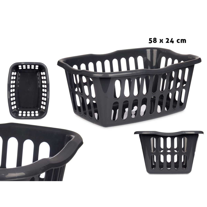 RECTANG. BASKET 58X42CM DIAM ANTHRACITE OPENWORK 