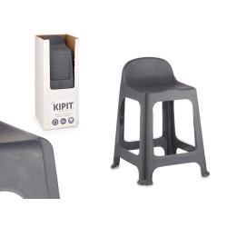 SGABELLO ALTO IN PLASTICA GRIGIO
