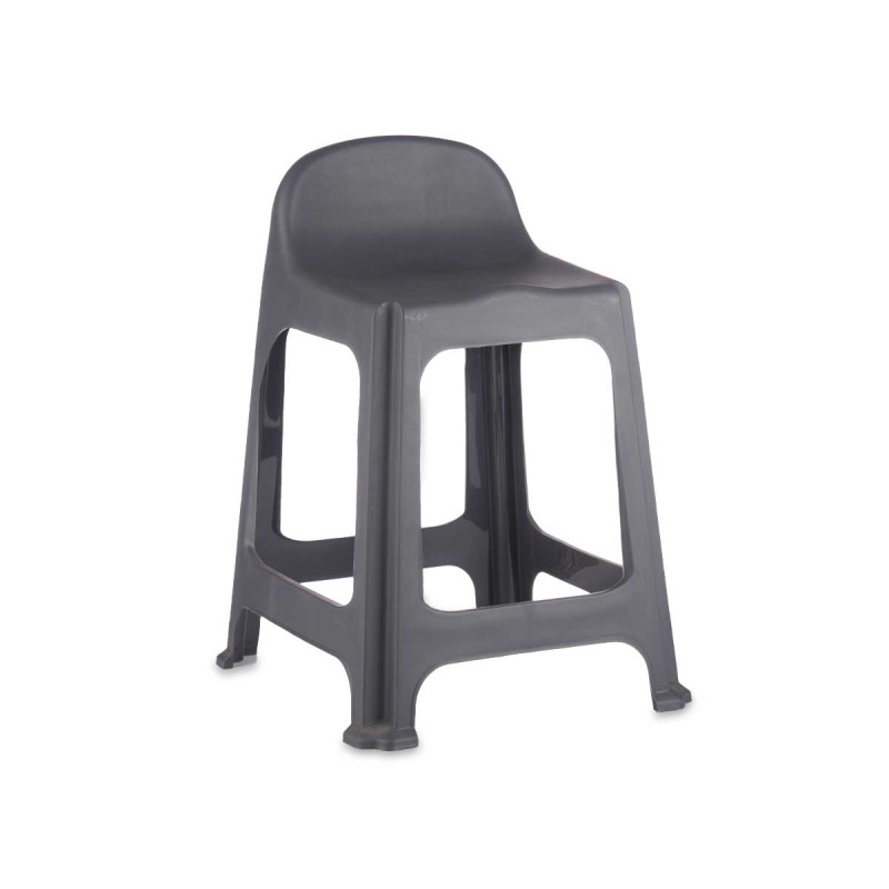 SGABELLO ALTO IN PLASTICA GRIGIO