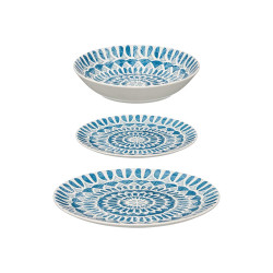 ENSEMBLE 12PCS VAISSELLE MEDINA BLEU GRIS