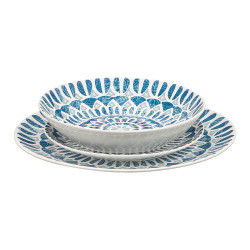 SET 12PCS MEDINA DINNERWARE BLUE GREY