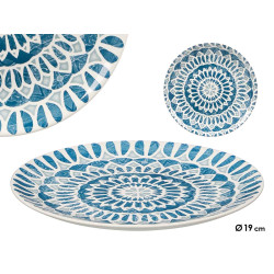 PIATTO DESSERT MEDINA BLU GRIGIO 19CM