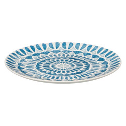 PRATO SOBREMESA MEDINA AZUL CINZA 19CM
