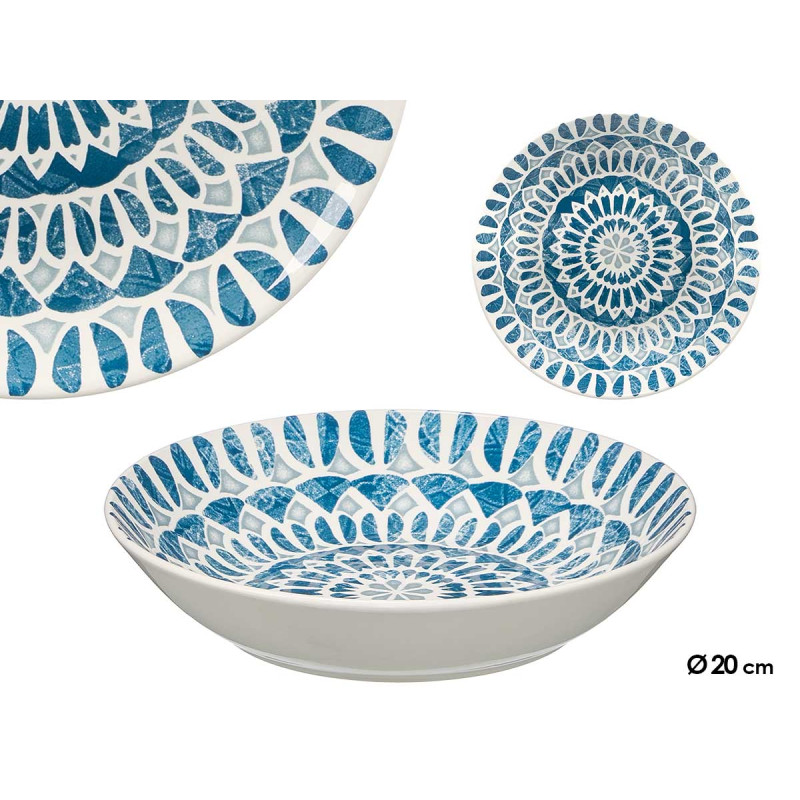 PRATO SOPA MEDINA AZUL CINZA 20CM