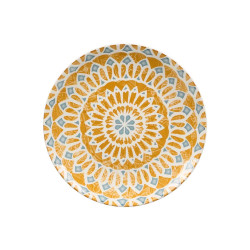 ASSIETTE MEDINA PLATE MOUTARDE GRIS 27CM