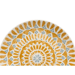 ASSIETTE MEDINA PLATE MOUTARDE GRIS 27CM