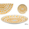 PRATO SOBREMESA MEDINA MOSTARDA CINZA 19CM