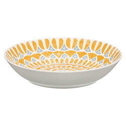 PRATO SOPA MEDINA MOSTARDA CINZA 20CM