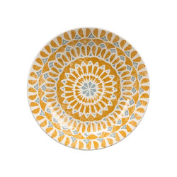 ASSIETTE MEDINA CREUSE MOUTARDE GRIS 20CM