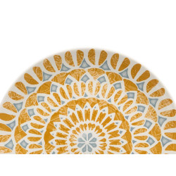 PLATO MEDINA HONDO MOSTAZA GRIS 20CM