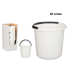 SEAU GRADUÉ EN PLASTIQUE AVEC POIGNÉE BLANC 10L