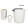 SEAU GRADUÉ EN PLASTIQUE AVEC POIGNÉE BLANC 10L