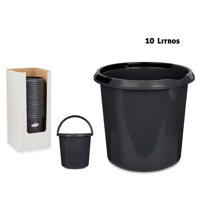 PLASTIC MEASURING BUCKET HANDLE GREY 10L