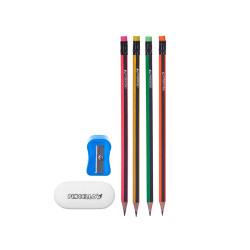 SET 3 MATITE CON GOMMA TEMPERINO