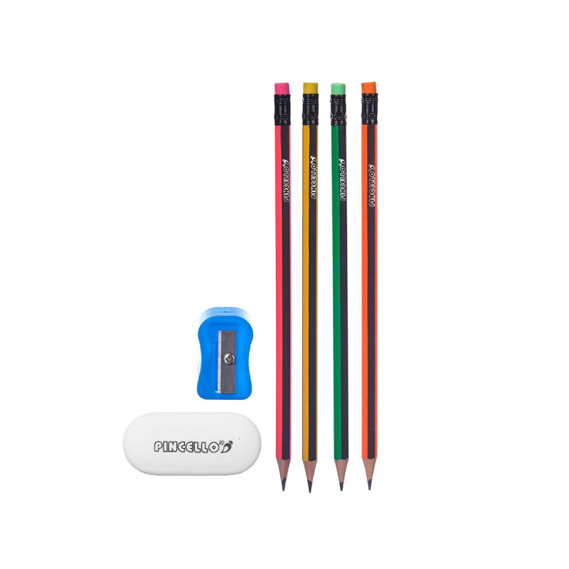 SET 3 MATITE CON GOMMA TEMPERINO