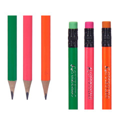 SET 3 CRAYONS GOMME TAILLE-CRAYON FLUORESCENT