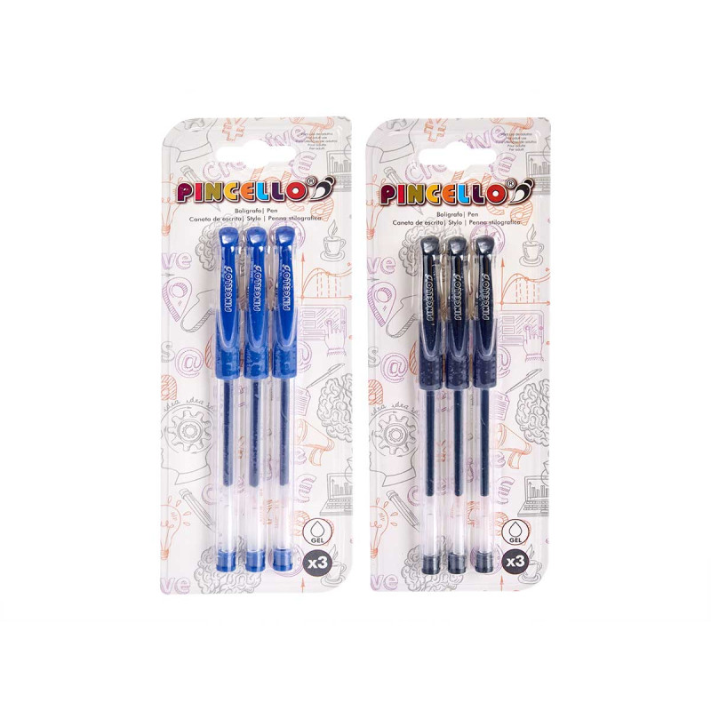 CONJ 3 CANETAS PONTA GEL SORT 2