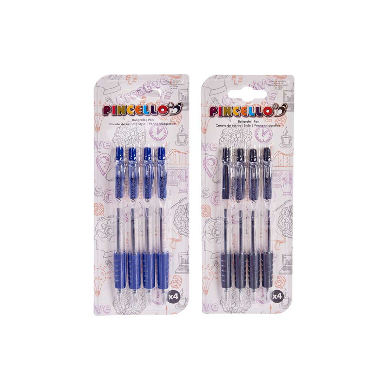 SET 4 PENNE A SFERA A PULSANTE ASSORT 2
