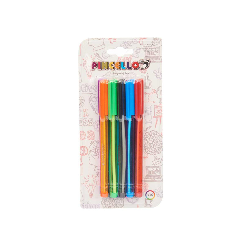 SET 10 PENNE A SFERA COLORATE