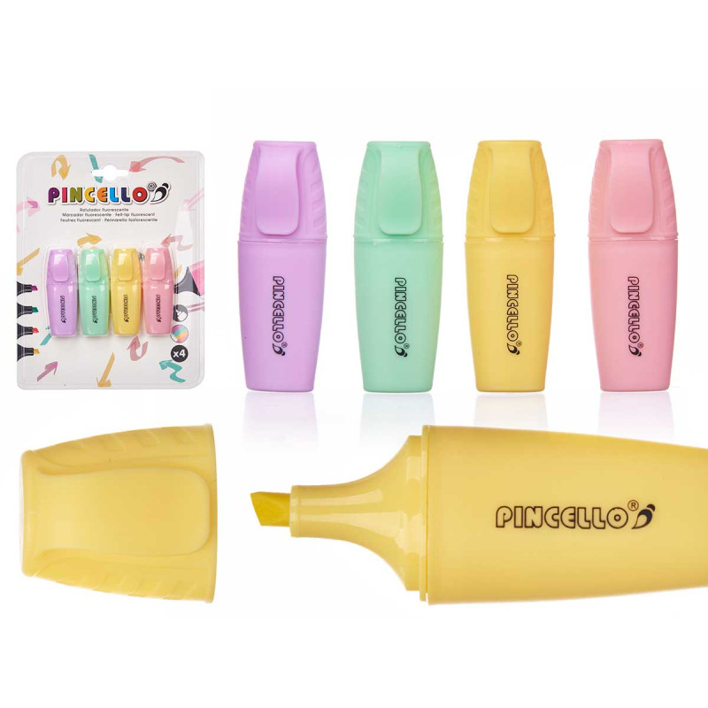 SET 4 PASTEL HIGHLIGHTERS MINI ANIMALS