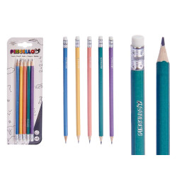 SET 5 MATITE PASTELLO CON GOMMA