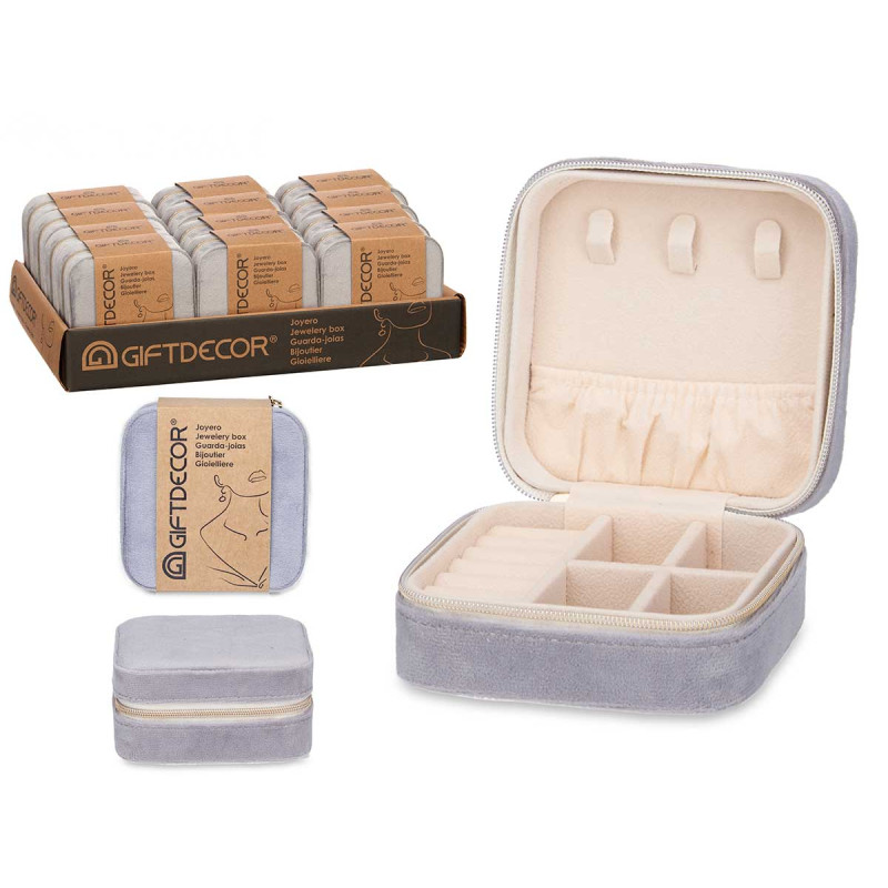 GREY SQUARE JEWERLY STORAGE BOX