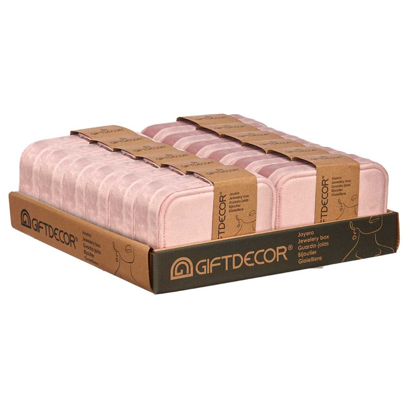 PINK RECTANGULAR JEWERLY STORAGE BOX