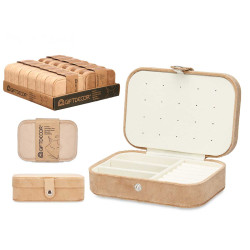 BEIGE RECTANGULAR JEWERLY STORAGE BOX