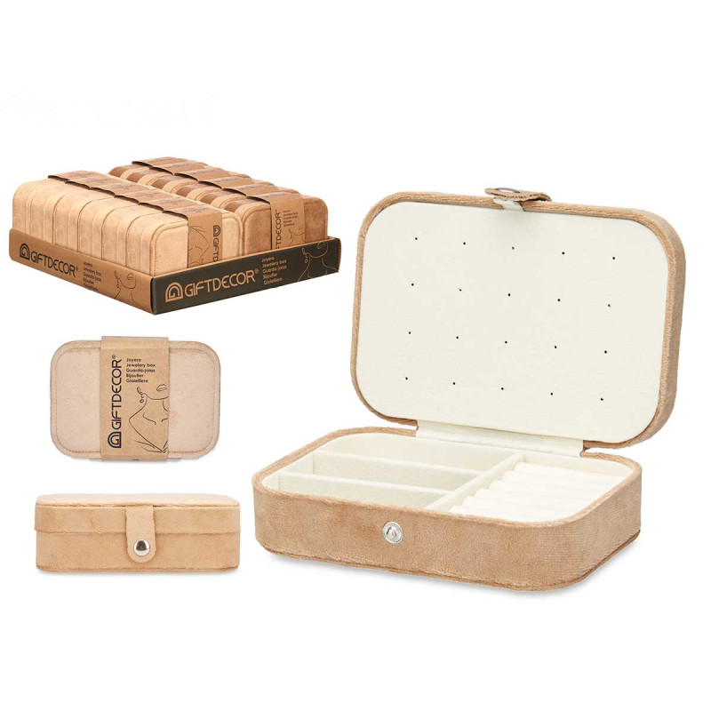 BEIGE RECTANGULAR JEWERLY STORAGE BOX