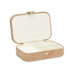 BEIGE RECTANGULAR JEWERLY STORAGE BOX