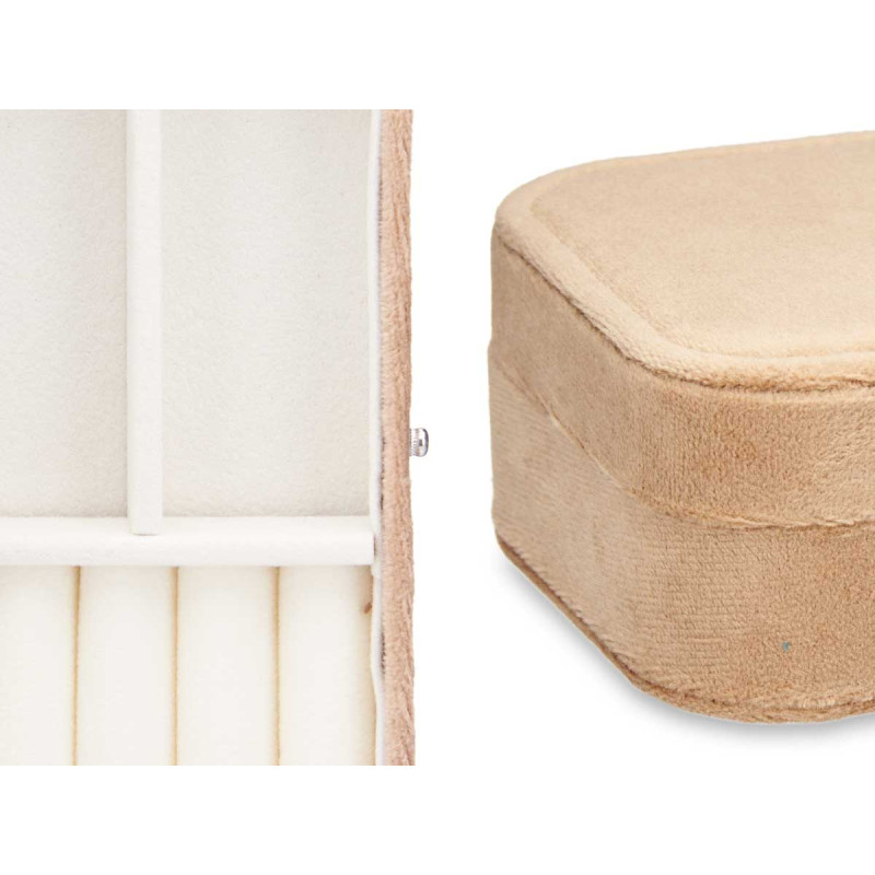 BEIGE RECTANGULAR JEWERLY STORAGE BOX