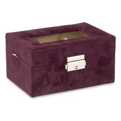 WATCH BOX 3 SLOTS AND LOCK BURGUNDY