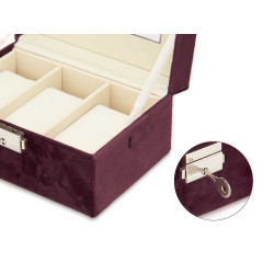  PORTA OROLOGI 3 SCOMPARTI CON CHIAVE BORDEAUX