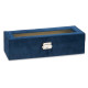  PORTA OROLOGI 6 SCOMPARTI CON CHIAVE BLU PETROLIO