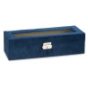  PORTA OROLOGI 6 SCOMPARTI CON CHIAVE BLU PETROLIO