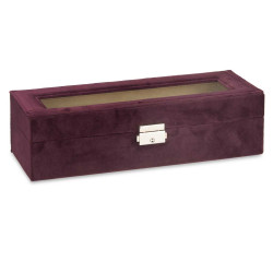 WATCH BOX 6 SLOTS AND LOCK BURGUNDY